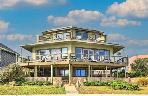 Flagler Beach House | Chic Home: Ocean Views, Hot Tub & Game Room!