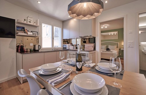 Unterseen Apartment | City Center Apartment with Mountain View, Historic Building, Old Town