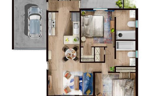 Evergreen House | Contemporary Townhome Enclosed Garage Wd