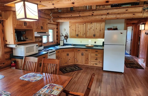 Shell Lake Cabin | cozy lake house, full log cabin on beautiful shell lake, w/wonderful loft.