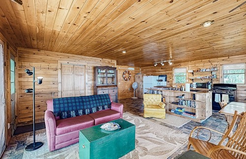 Mariaville Cabin | Cozy lakefront cabin with amazing views, deck, firepit, & water access
