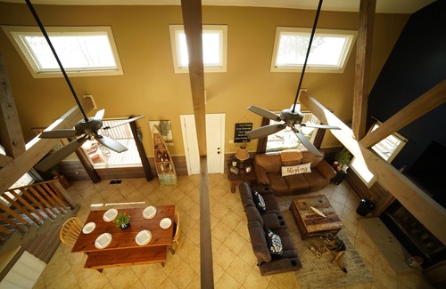 Town Creek Cabin | Cozy Lakeside Cabin w/Private Doc, Pool, & Screened In Porch!