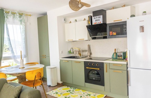 Cluses Condo | Cozy, Spacious condo with balcony and beautiful serene mountain views.