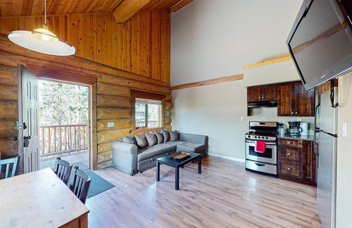 Lac Le Jeune Cabin | Dog-friendly lakefront wilderness resort cabin with deck, WiFi, & full kitchen