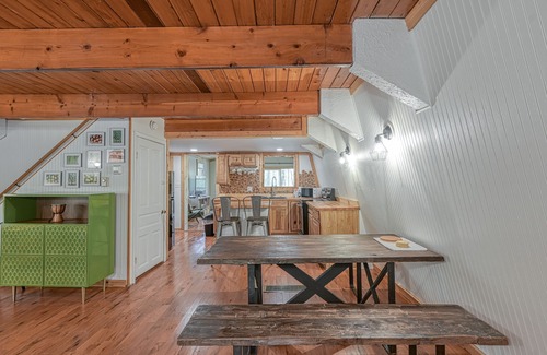 Crellin Cabin | Dog-friendly secluded cabin with hot tub, firepit, lawn games, & great deck