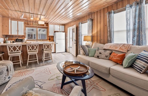 Cherry Grove Beach House | Dog-friendly 3BR beach retreat with 2 kitchens, covered hangout areas, steps from the shore!