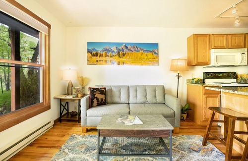 Jackson Hole Condo | Downtown Jackson Condo on Flat Creek - Hidden Gem - walking distance to Square!