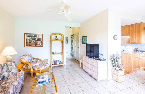 Lihue Condo | Easy Kauai Living! Lanai to Lawn, Full Kitchen, WiFi, Ceiling Fans–Kaha Lani 102