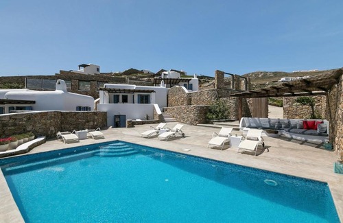 Panormos Villa | Elegant Mykonos Villa Private Pool Villa Atmos 3 Bedrooms Sea View Panormos