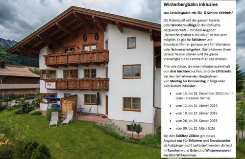 Tannheim Apartment | Ferienwohnungen Bauernhof Andreas Kleiner