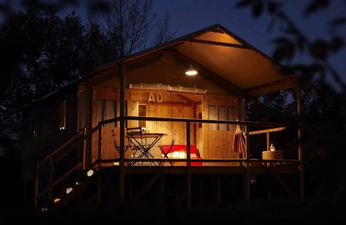 Saint-Paulien House | Flower Camping La Rochelambert * - Lodge Wood 4 Seasons Comfort 37m2 (2 bedrooms) including covered terrace 12m2 + River side 4 people