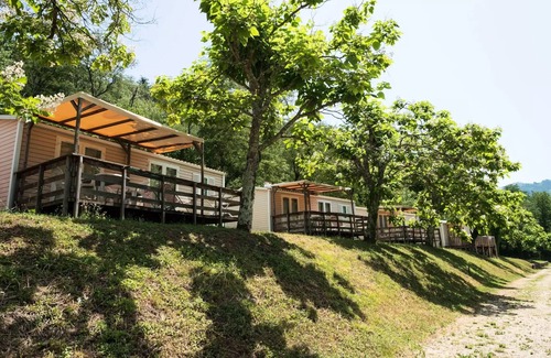 Les Ollieres-sur-Eyrieux House | Flower Camping Mas de Champel * - Mobile-Home 30m2 - Comfort - 2 bedrooms - Terrace semi-covered - TV - Clim 5 persons