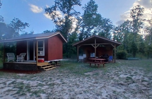 Mayo Cabin | Friendlys River Retreat private nRustic Camping Cabin sleeps 4+with tent camping