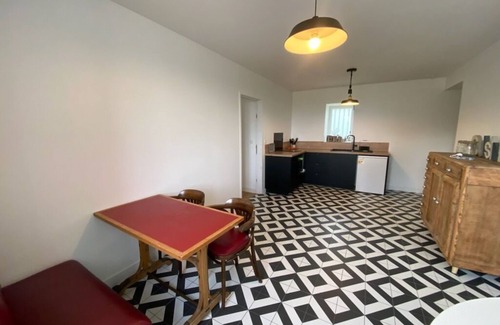 Langouet House | Furnished room with en-suite shower and toilet