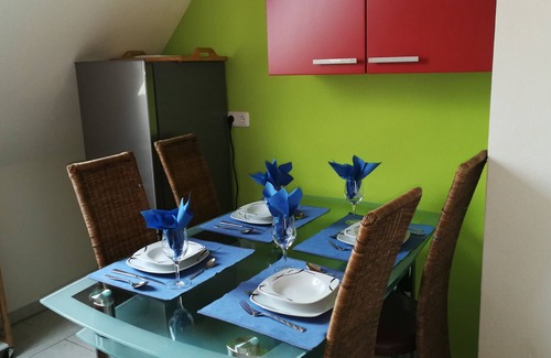 Wasserzell Apartment | Gallery apartment with pool, garden, covered terrace at Brombachsee