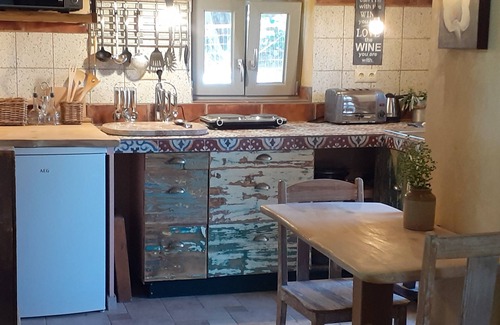 Pylos-Nestoras Cottage | Goatshed, a Romantic Cottage .Sleeps 3.(2 Ideal)Walk to long sandy beach.