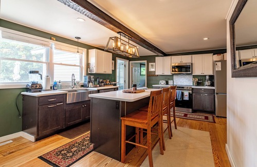 Hallowell House | Hallowell Hilltop Home with A/C, Hot Tub & Sauna