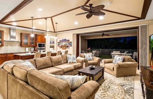 Keauhou House | Hawaiian Rental | Private Yard and Outdoor Area | AC & Shared Pool | Golf Course Views