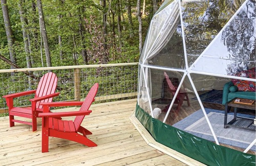 Wallkill House | Heated, Seasonal Modern Geo-Dome in woods with heat and AC