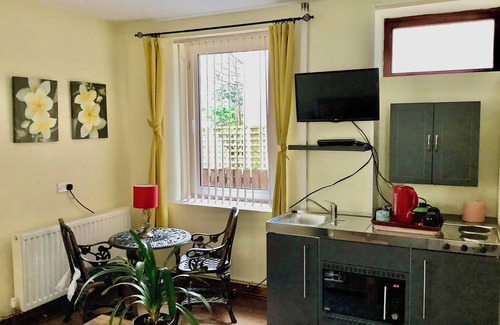 Llanboidy Apartment | Heddfan GuesthousenCozy guest suite living dining kitchenette dbl bed w/ensuite