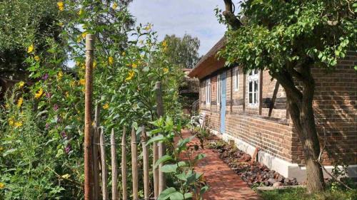 Bellin House | Historisches Reetdachhaus mit Bauwagen und großem Obstgarten