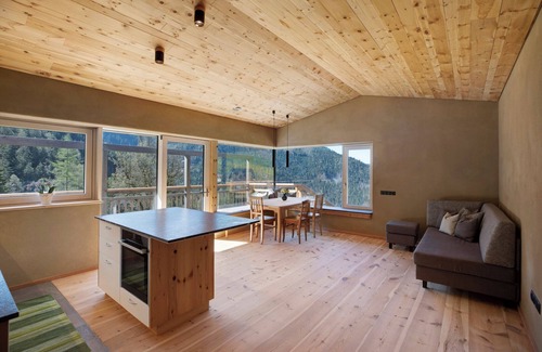Redagno Apartment | Holiday Apartment "Pitschlhof Apt Zirbe" with Mountain View, Private Terrace & Shared Garden
