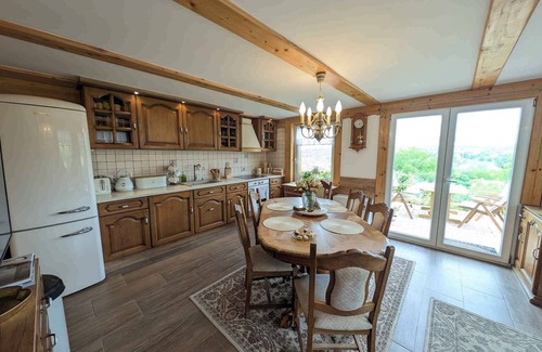 Balatonendred House | Holiday home in a picturesque landscape with a view and garden kitchen, wooden barrel with whirlpool and sauna
