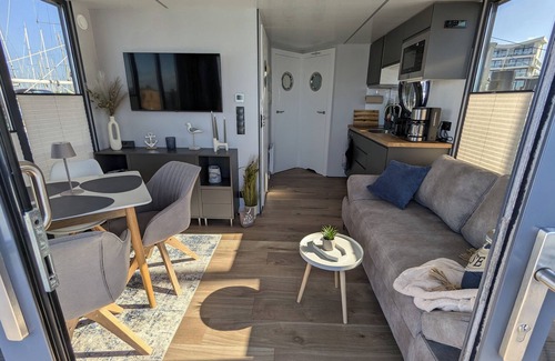 Wendtorf Boat Rental | Houseboat Fjord Stella with bio sauna and roof terrace in Wendtorf/Kiel Fjord