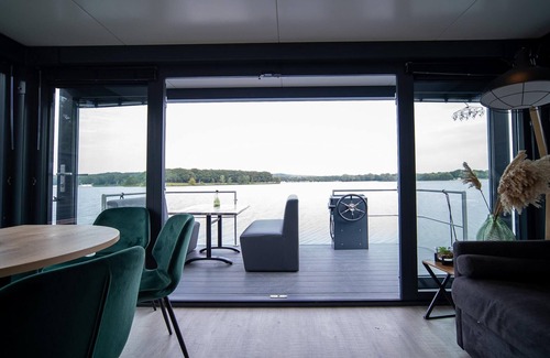 Municipality of Mook en Middelaar Boat Rental | Houseboat Mookerplas with Sauna & Lake View
