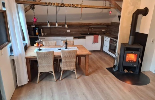 Helmeroth Condo | Ideal f. Families, eat-in kitchen, play corner, garden, terrace, animals, great nature
