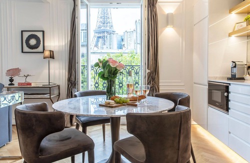Quartier du Gros-Caillou Apartment | Incredibly Romantic Light Filled 1 Bed w/Balcony, Amazing Eiffel View