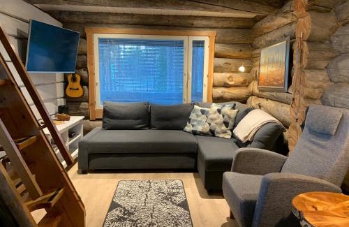 Akaslompolo Apartment | Kaupinpirtti, Ylläs, Äkäslompolo - Silver Log Cabin with Lake and Fell Scenery