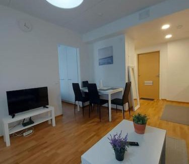 Lantinen District Apartment | Kotimaailma - Tyylikäs kaksio modernilla keittiöllä