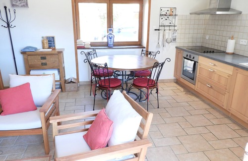 Vergisson Apartment | La Forge - Apartment private terrace, overlooking the pool and Roche de Solutré
