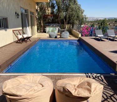 Mateh Yehuda Villa | La Villa Toscana: Pool & Elah Valley vineyard view