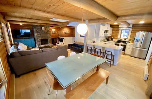 Plymouth House | Lakefront cabin with dock, hot tub, fire pit!