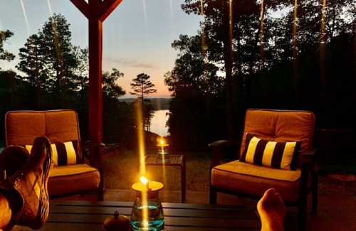 Elizabeth Cabin | Lakefront Remote Cabin in Ozark Mountains with Hot Tub amazing views & sunsets