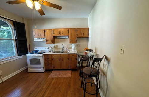 Wheeling Apartment | Large 1-BR Living RM Kitchen in a Monastery mansion in premier downtown Wheeling