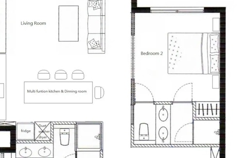 Datong Apartment | Large 2 bedroom Q-Square Apartment 京站台北車站 Apartment Taipei Main STN