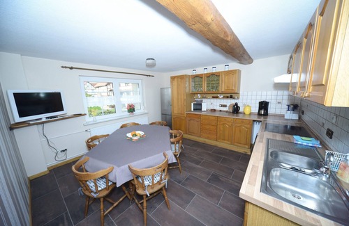 Pfieffe Apartment | Large apartment with balcony in renovated half-timbered house in quiet location