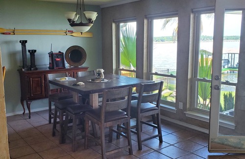 Enchanted Oaks House | Large Waterfront - Enjoy great lake relaxation outside and fun gaming inside!