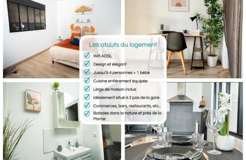La Ferte-sous-Jouarre Apartment | Le Cocon Douillet - 5" de la gare - WiFi - Accès direct Paris & Disneyland