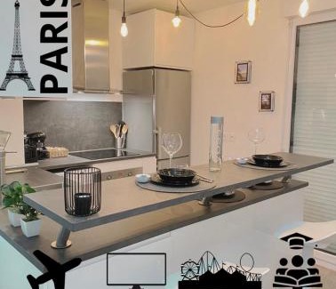 Villepinte Apartment | Le Cosy De l'Ourcq T2 40m2 20 min de Paris