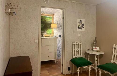Bastad House | Lovely small room with a double bed no window in a charming Båstad villa prime location with terrace
