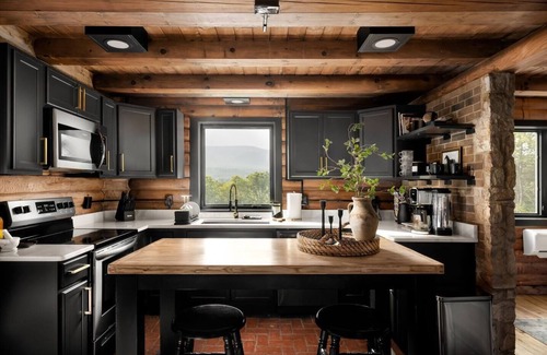 Rileyville Cabin | Luxe Log Cabin, Mountain Views, HotTub, Secluded