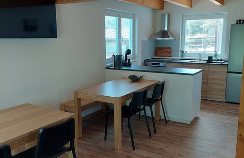 Karlovy Dvory Ski Chalet | Luxurious, newly built vacation home near the Lipno reservoir with sauna.