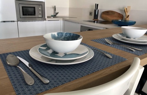 Ain Diab Apartment | Luxury Anfaplace Blue & Write apartment