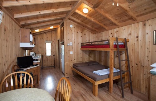 Lakehills Resort | Medina Lake Camping Resort Studio Cabin 2