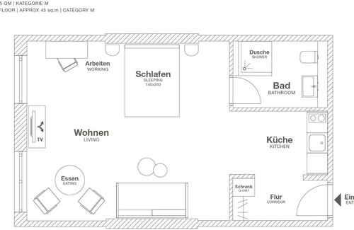 Vorsfelde Apartment | Medium with terrace - Design Serviced Apartment in Wolfsburg