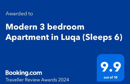 Luqa Apartment | Modern 3 bedroom Apartment in Luqa (Sleeps 6)